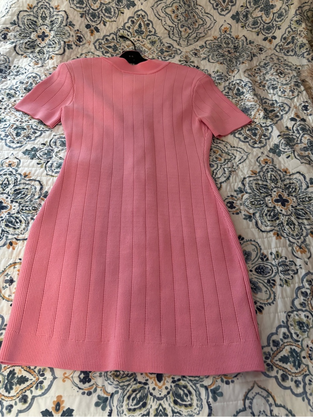 Endless Rose Pink Ribbed Button-Front Mini Dress - Picture 5 of 6